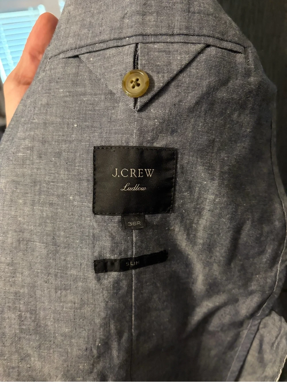 J. Crew Light Blue/Gray Linen-Blend Suit